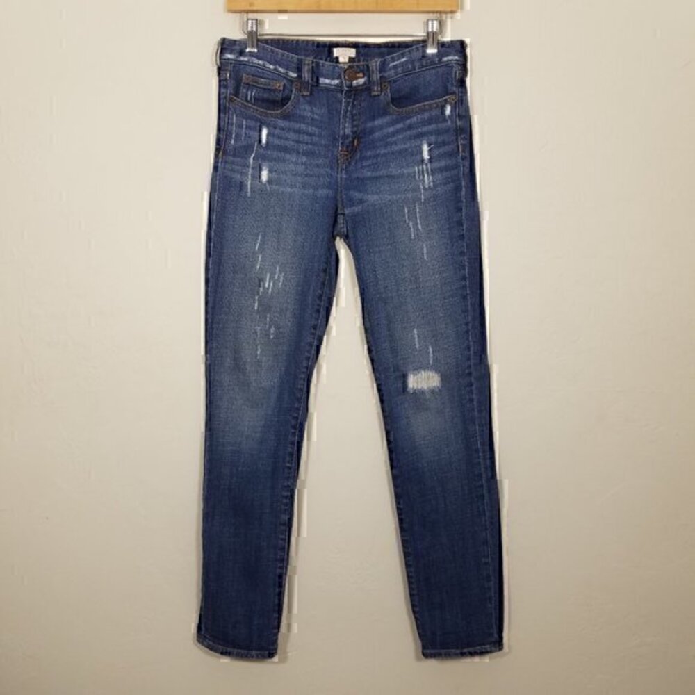 J. Crew Stretch Distressed Jeans Blue Size 28